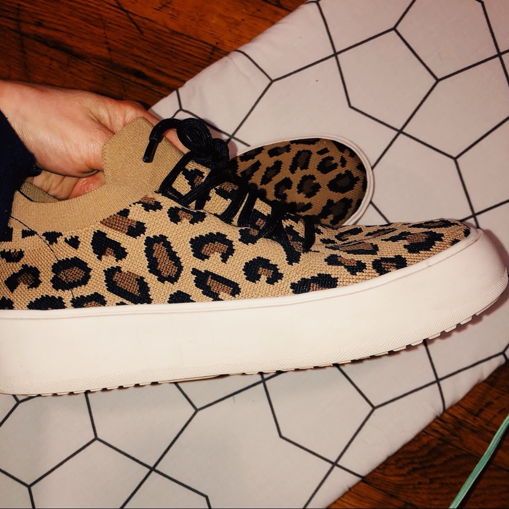 Steve Madden cheetah print platform sneakers